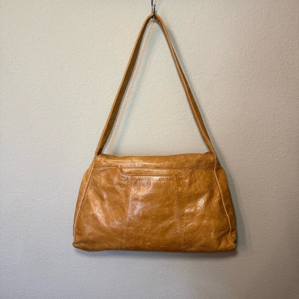 Hobo International Camel Leather Shoulder Bag Slouchy Boho Western Classic - Picture 3 of 16